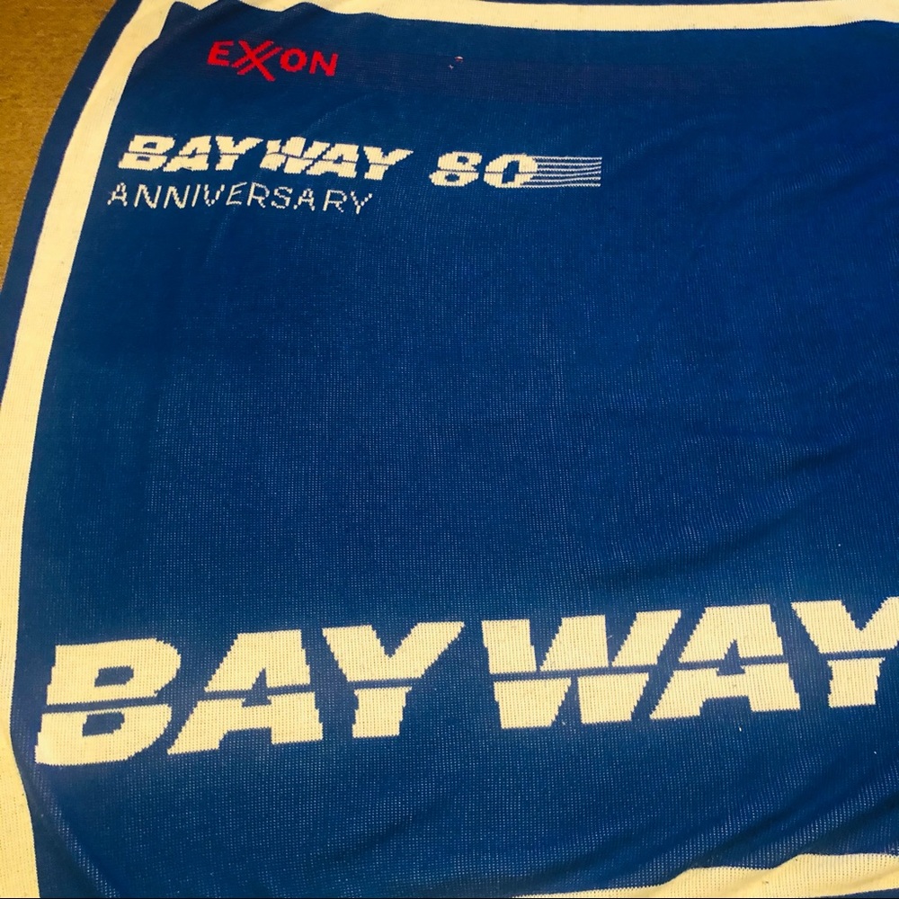 VTG Logo Knit Exxon Bay Way Anniversary Blanket